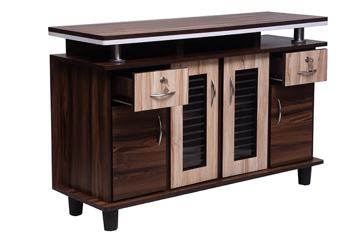 VIVDeal Asian Cream Window Stripes TV Unit